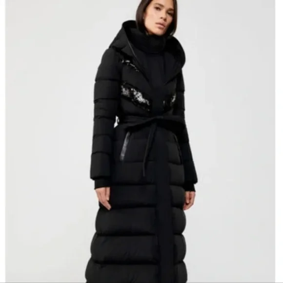 Mackage Adina Down Long Winter Coat With Sequins! Gorgeous!! Size Small Black - Picture 1 of 9